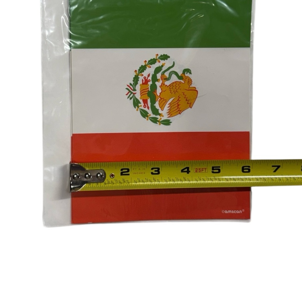 Amscan Mexican flag paper banner 8ft x 8in brand new in packaging never opened! - Picture 4 of 6